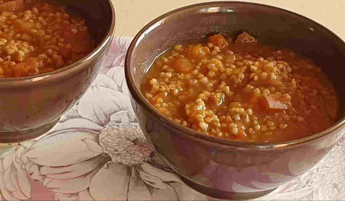 Minestra di batate e grano saraceno